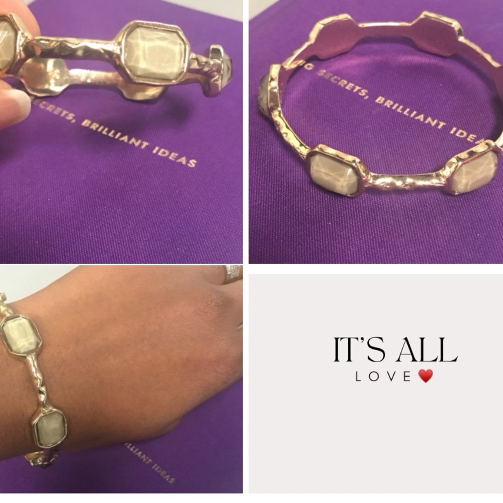 Marilyn Schiff gold-tone jade color gem bracelet. New w/o box.